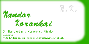 nandor koronkai business card