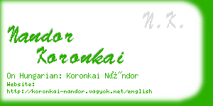 nandor koronkai business card